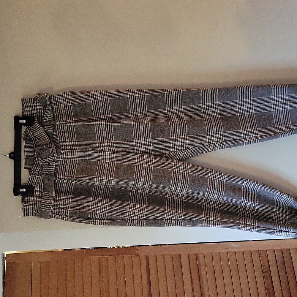 Plaid Express ankle slacks